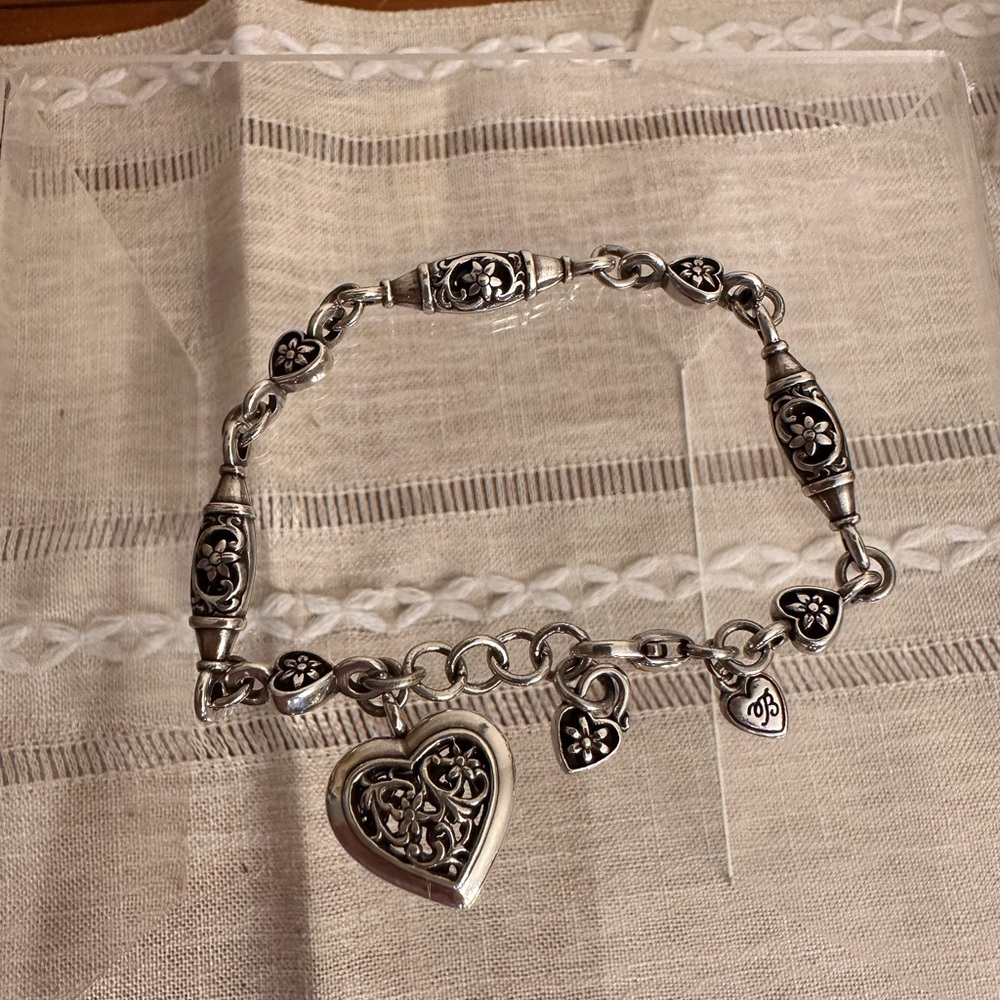 Brighton Silver Heart Charm Bracelet